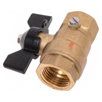 Шаровой кран для манометра LD PRIDE 1/2''вн - 1/2''вн с бабочкой, со спуском 554760