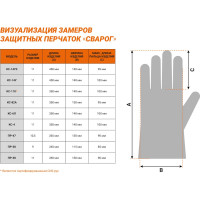 Перчатки защитные Сварог КС-26 размер 9 (KS-26-9), пара 100655
