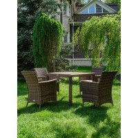 Обеденный комплект садовой мебели AMELIA Royal Family коричневого цвета на 4 персоны 760-763-61-21