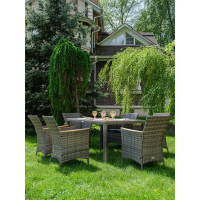 Обеденный комплект ROYAL FAMILY AMELIA серого цвета, на 6 персон 761-763-71-71