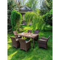 Обеденный комплект ROYAL FAMILY AMELIA коричневого цвета, на 6 персон 761-763-61-21