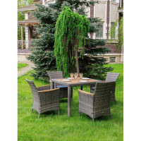 Обеденный комплект садовой мебели AMELIA Royal Family серого цвета на 4 персоны 760-763-71-71