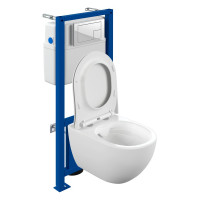 Комплект Cersanit BRASKO SMART CO DPL EO slim инсталляция LINK PRO, кнопка CORNER пластик белый 68294