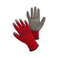 Перчатки нейлоновые с полиуретановым покрытием S. GLOVES "STARKA RED" красные, размер 09 31620Х-09