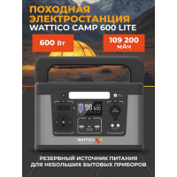 Портативная электростанция WATTICO внешний аккумулятор с розеткой 220 В зарядная станция Camp 600 Lite camp_600_lite
