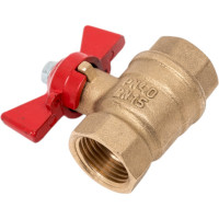 Кран шаровой Valfex N/P59 бирка для воды, 1/2" ВР/ВР, ручка-бабочка, латунный 11Б27фт1М, 96/24 VF.217.LB1.012.N/P59.Bir
