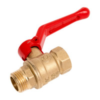 Кран шаровой Valfex N/P59 бирка для воды, 1/2" ВР/НР, ручка рычаг, латунный 11Б27фт1М VF.215.LR1.012.N/P59.Bir