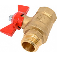 Кран шаровой Valfex N/P59 БИРКА для воды 1/2" ВР/НР ручка-бабочка, латунный 11Б27фт1М (96/24) VF.218.LB1.012.N/P59.Bir