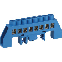 Шина ЭРА NO224110 N ноль в комбинированном изоляторе на DIN-рейку ШНИ-8x12-8-Д-синий Б0062964