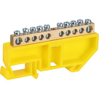 Шина ЭРА NO-224-90 PE земля на DIN-изоляторе ШНИ-6x9-10-Д-желтый Б0062913