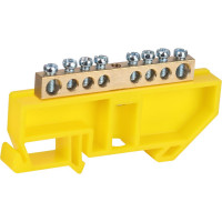 Шина ЭРА NO-224-89 PE земля на DIN-изоляторе ШНИ-6x9-8-Д-желтый Б0062959