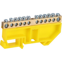 Шина ЭРА NO-224-91 PE земля на DIN-изоляторе ШНИ-6x9-12-Д-желтый Б0062837