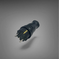 Вилка каучуковая серии iCONNECT 16А IP44 (модель ВК) цвет черный iTOK i-KI-KV-ICONNECT-1PEN-IP44-BLACK