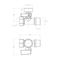 Шаровый кран трёхпроходной FASHUN A232 для подключения гидротехнических бытовых приборов в том числе стиральной машины УТ-00002199