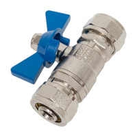 Кран шаровой обжимной Millennium для металлопластиковых труб 16мм х 16мм KBCC1616