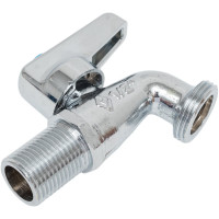 Mиникран шаровой для стиральной машины Bugatti хром, G1/2"x G3/4" арт.892 08920002