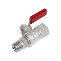 Кран шаровой латунный Giacomini R254DL хромированный, Ду8, Ру42, м/р, рычаг R254LX001 107-0375