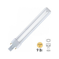 Компактная люминесцентная лампа OSRAM DULUX S 9Вт 2700К G23 9W/827 10x1 4099854123504