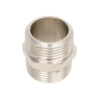 Ниппель прямой LD PRIDE DN20 (3/4") НР/НР латунь никель с биркой LD.67.511.20