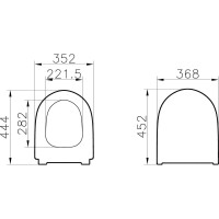 Тонкое сиденье для унитаза Vitra Sento, микролифт 130-003-009