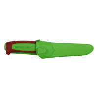 Нож MoraKNIV Basic 511 лимитированный 2024 углеродистая сталь, пласт. ручка (терракотовая) зеленая вставка 14281