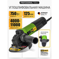 Углошлифовальная машина PROCRAFT 750Вт, 125мм, 0-11000 об/мин PW1100E