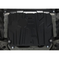 Защита картера + КПП + комплект крепежа AutoMax сталь, Hyundai Solaris 2011-2016, V - 1.4; 1.6/Kia Rio 2011-2017, V - 1.4; 1.6 AM.2343.2