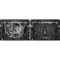 Защита картера и КПП АвтоБРОНЯ Jeep Compass II 4WD 2018-н.в /Renegade I 4WD 2014-2018, 111.02743.1