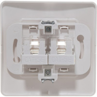 Двойная розетка Systeme Electric BLANCA, С/У, компьютерная, RJ45, категория 5E, молочный BLNIS045452