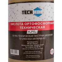 Кислота ортофосфорная техническая 0.5 л, 72-75%, класс А TECHHIM TH-KIOR-75-500
