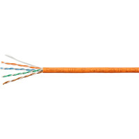 Кабель витая пара UTP (U/UTP) Cabeus категория 5e, 4 пары (24 AWG), одножильный, оранжевый, LSZH, нг(А)-HF, (305 м) UTP-4P-Cat.5e-SOLID-LSZH