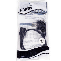 Кабель питания Filum cee 7/7-с13, 3x0.75мм², 220в, 10a, чёрный, 0.6м FL-PC10-EU-C13-0.6M