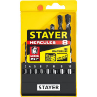 Набор сверл по бетону STAYER Professional Hercules 8 шт (3, 4, 5, 6, 7, 8, 9, 10 мм) 2915-H8_z02
