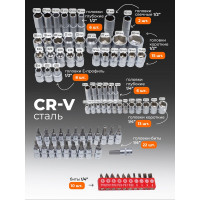 Набор инструментов Forsage 1/4",1/2" 6 граней, 4-32 мм, 122 предмета F-38901(51380)