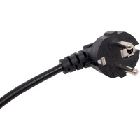 Кабель питания Ripo 1.8м, schuko s22- (3-0.75 mm2) 10a, черный, угловая вилка, с заземлением 003-910023