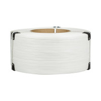 Стреппинг лента Комус полипропиленовая, 12х0.6 мм, 3000 м, белая 146501