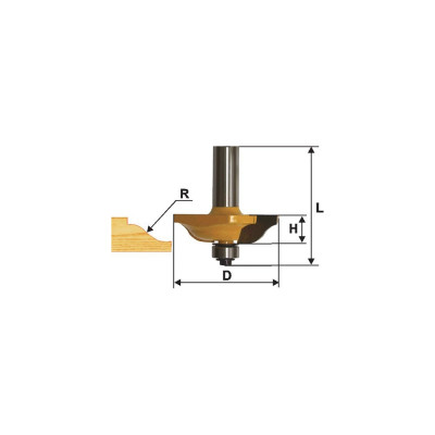 Фреза фигирейная горизонтальная (51х13 мм; R 9.5 мм; хвостовик 12 мм) по дереву Энкор 9321