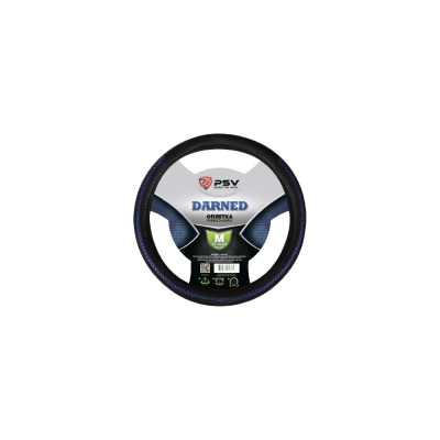 Оплётка на руль PSV DARNED черный, отстрочка синяя, M 129571