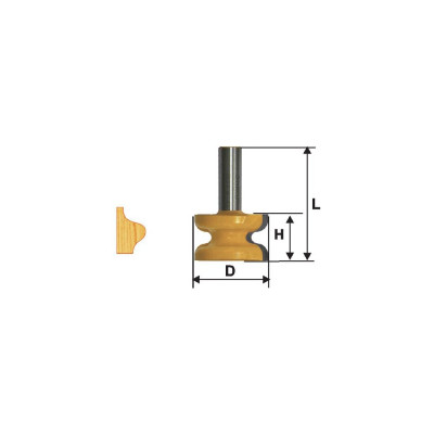 Фреза кромочная фигурная (41.3х25.4 мм; хвостовик 12 мм) по дереву Энкор 10579
