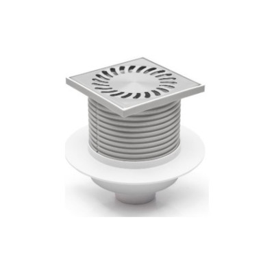 Пластиковый трап Azario D50 вертикальный слив, с решеткой SUN 10х10 см AZ416L 00068263