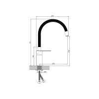 Смеситель для кухни Diadonna с гибким изливом D86-437117BL
