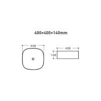 Керамическая накладная раковина Aquanet TREND-1 400х400х140 00273683