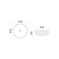 Ультратонкая раковина Azario 47.5 х47.5 х12 см XML4004-1-B20