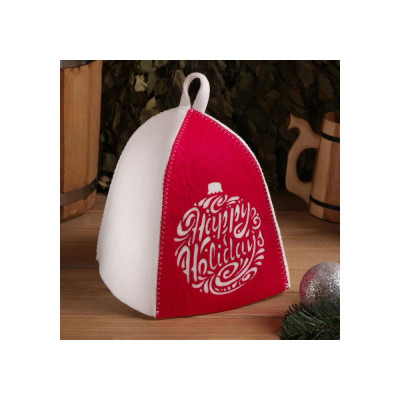 Банная шапка с аппликацией Никитинская мануфактура Happy Hoidays ХВ5926