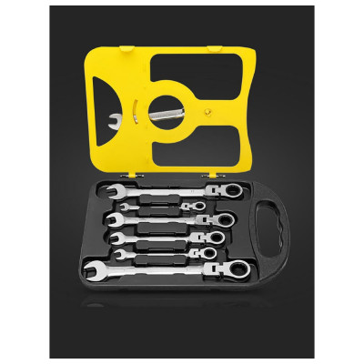 Набор трещоточных ключей GOODKING TK-1107 с шарниром, в кейсе 7 предметов