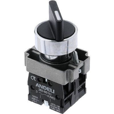 Переключатель ANDELI XB2-BD25 черный 1NO 1NC на 2 положения I-0 стандарт ручка артикул ADL10-001