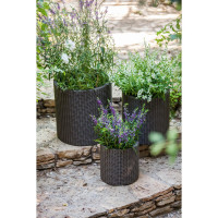 Комплект кашпо Keter CYLINDER PLANTERS S+M+L, графит 230217