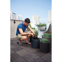 Комплект кашпо Keter CYLINDER PLANTERS S+M+L, графит 230217