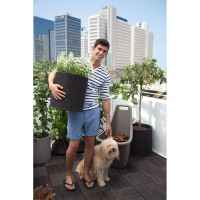 Комплект кашпо Keter CYLINDER PLANTERS S+M+L, графит 230217