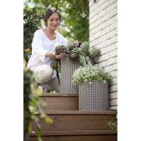 Комплект кашпо Keter CYLINDER PLANTERS S+M+L, графит 230217